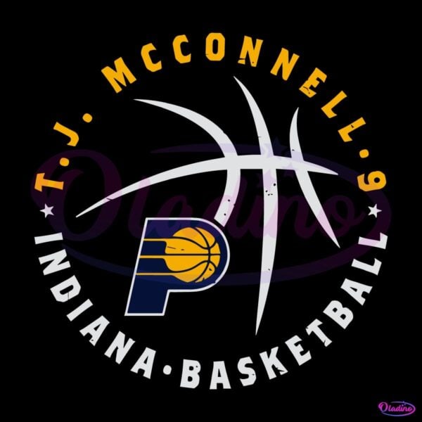 Tj Mcconnell Indiana Pacers Basketball Player Ball SVG
