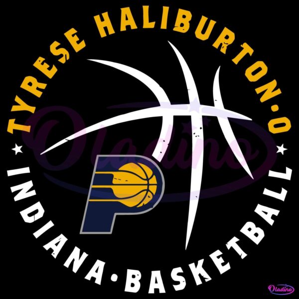 Tyrese Haliburton Indiana Pacers Basketball Player Ball SVG