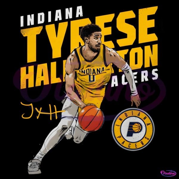 Tyrese Haliburton Indiana Pacers Basketball Slant PNG