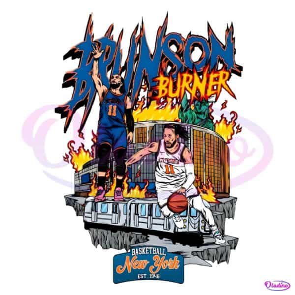 Vintage 90S Jalen Brunson New York Basketball PNG