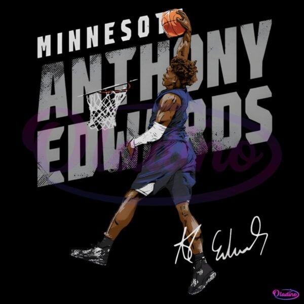 Vintage Anthony Edwards Minnesota Timberwolves Dunk PNG
