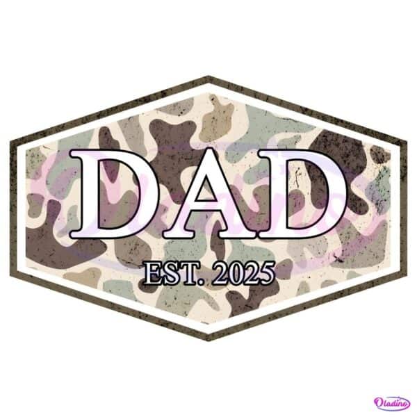 Vintage Personalized Camo Dad Est 2025 PNG