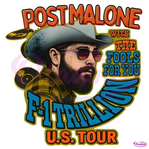 Vintage Post Malone F1 Trillion Us Tour PNG