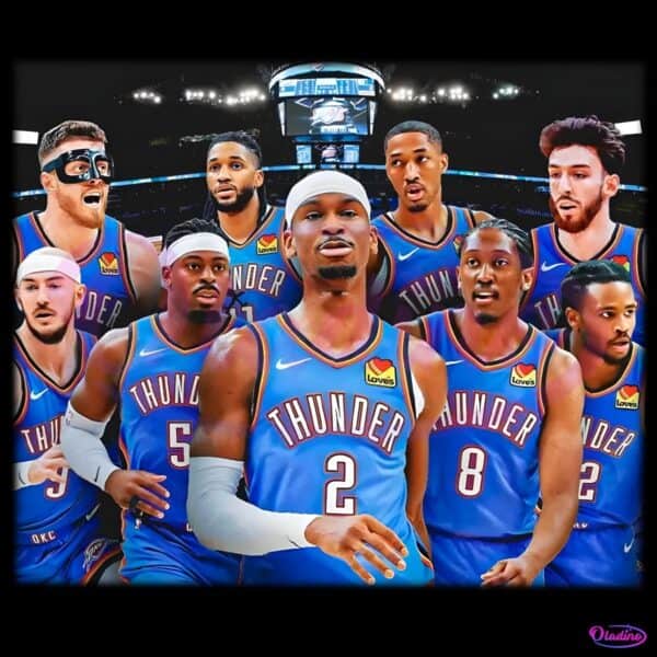 Oklahoma City Thunder Team Champions 2025 NBA Finals Basketball PNG