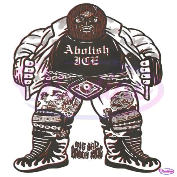 Abolish Ice Punk Wrestler Political Protest Graphic Style PNG