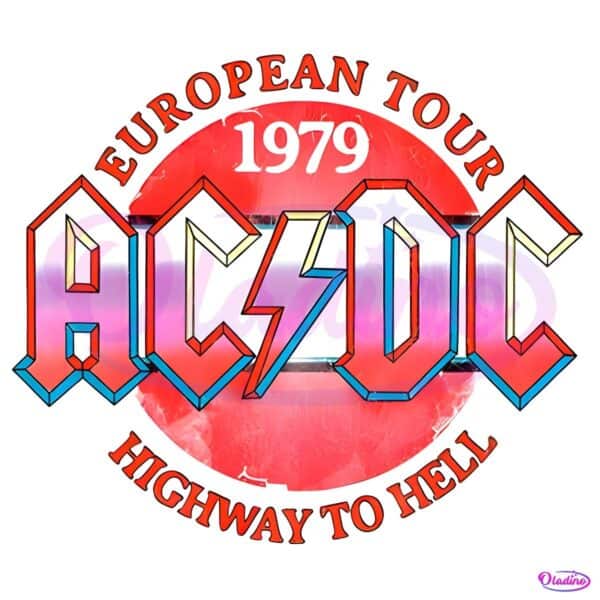 Acdc 1979 Tour Vintage Highway To Hell Rock Band PNG