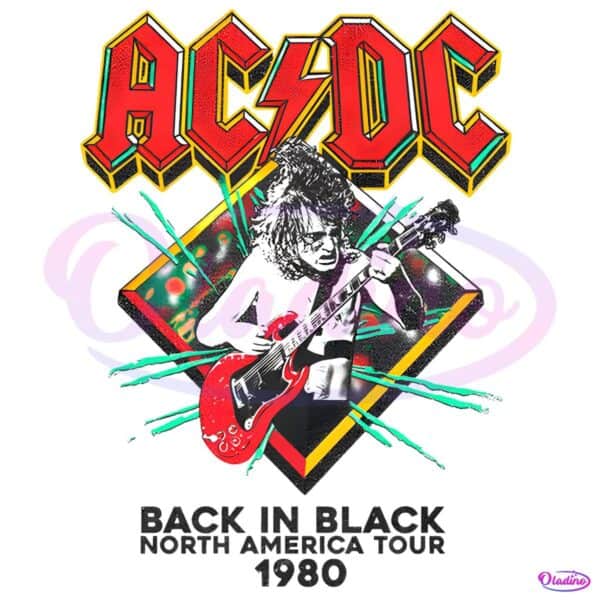 Acdc Back In Black North America Rock Tour 1980 Band PNG