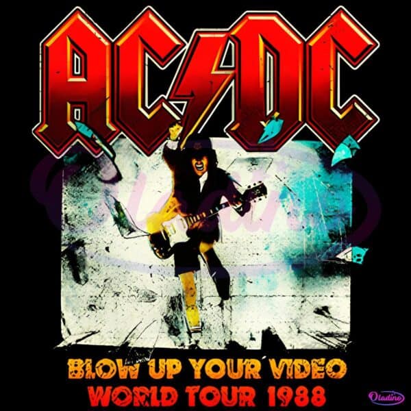 Acdc Blow Up Your Video World Tour 1988 PNG Vintage Rock Band PNG