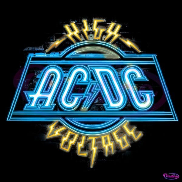 Acdc High Voltage Neon Vintage Rock Band PNG