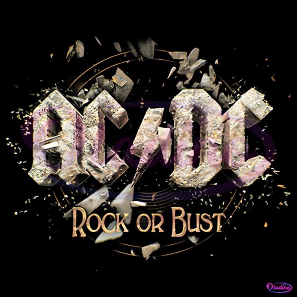 Acdc Rock Or Bust Retro Band Tour PNG