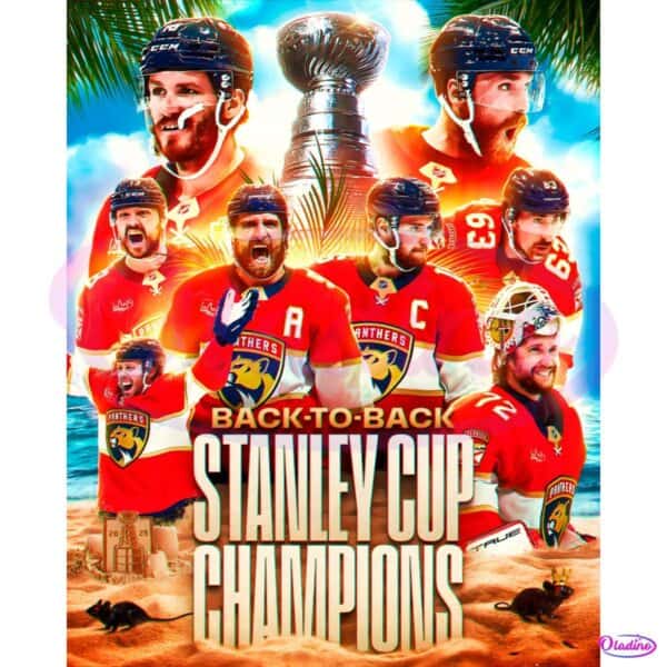 Back To Back Stanley Cup Champions Florida Panthers Poster PNG