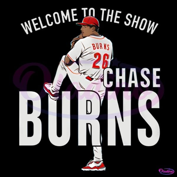 Chase Burns Welcome To The Show Reds Baseball Pitcher Pose PNG
