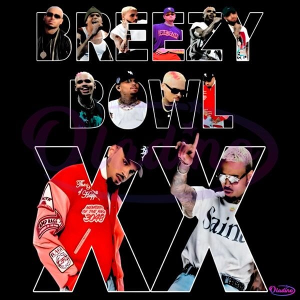 Chris Brown Breezy Bowl Xx Tour Concert Collage Streetwear PNG