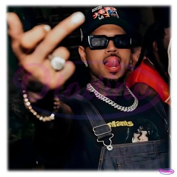 Chris Brown Middle Finger Vintage Y2K Concert 2025 PNG