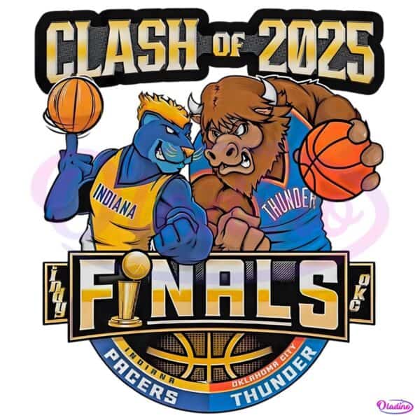 Clash Of 2025 Indiana Pacers Vs Thunder Nba Finals Basketball Vintage PNG