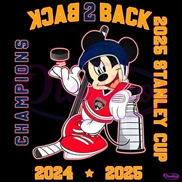 Disney Mickey Florida Panthers Back To Back 2025 Stanley Cup Champions PNG