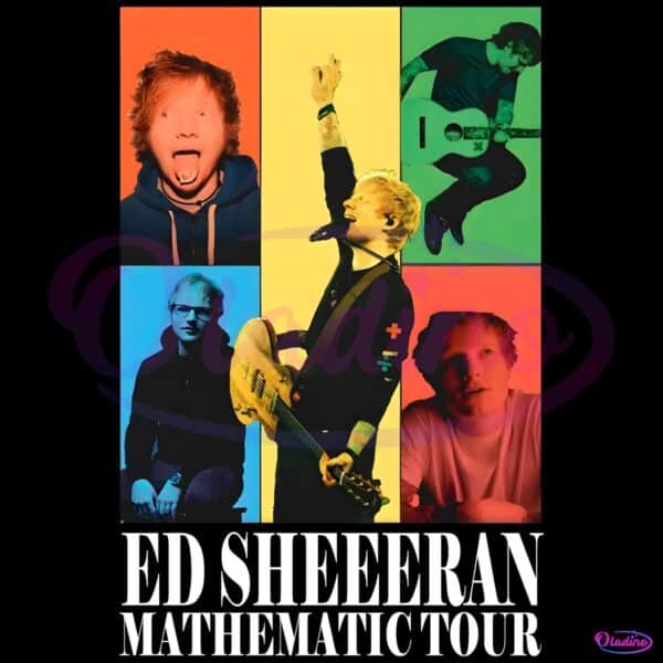 Ed Sheeran Color Block Portrait Mathematic Tour PNG
