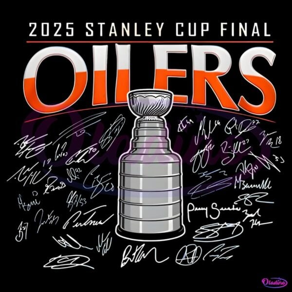 Edmonton Oilers Signatures Stanley Cup Final 2025 Champions PNG