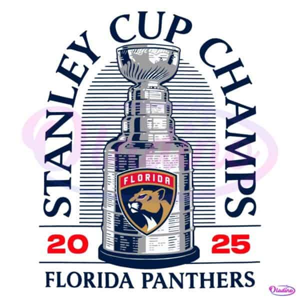 Florida Panthers 2025 Stanley Cup Trophy Champs Locker Room SVG
