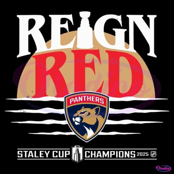 Florida Panthers Reign Red 2025 Stanley Cup Champions Sunset Vintage SVG