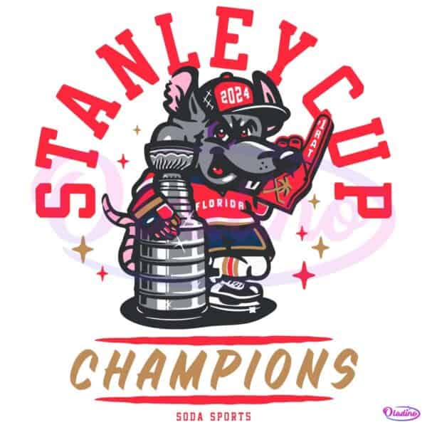 Florida Panthers Stanley Cup Champions 2025 Cartoon Rat PNG