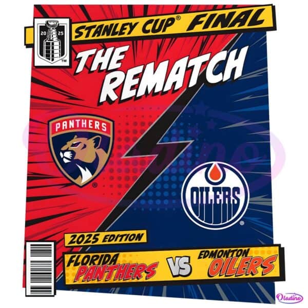Florida Panthers Vs Edmonton Oilers Comic 2025 Stanley Cup Final PNG