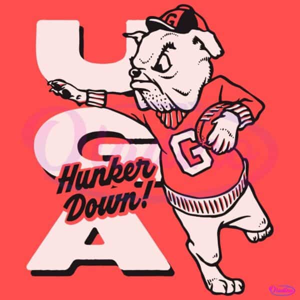 Georgia Bulldogs Football Hunker Down Vintage SVG