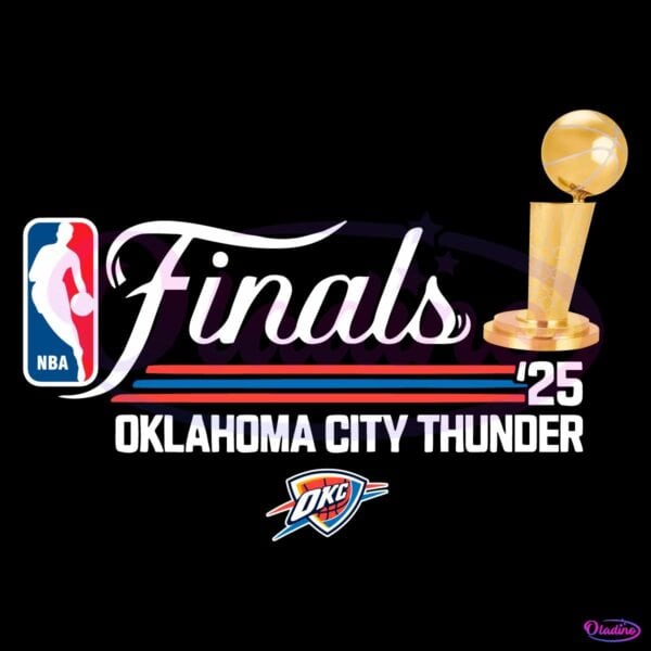 Gold Trophy Script Finals Logo 2025 Oklahoma City Thunder PNG
