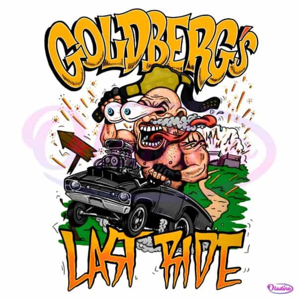 Goldberg Last Ride Hot Rod Cartoon Style Raglan PNG
