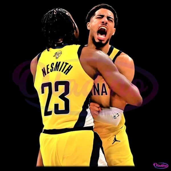 Indiana Pacers Victory Celebration Tyrese Haliburton Aaron Nesmith Emotional Moment PNG