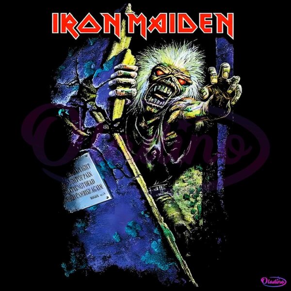 Iron Maiden Zombie Reaper Holding Staff Rock Band PNG