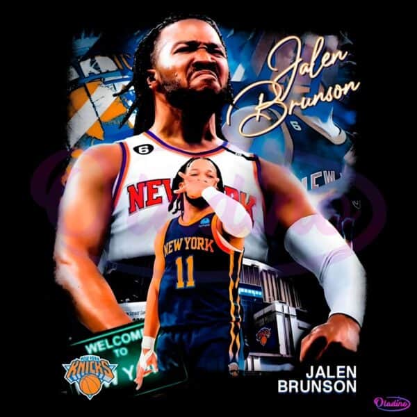 Jalen Brunson New York Knicks Collage Tribute PNG
