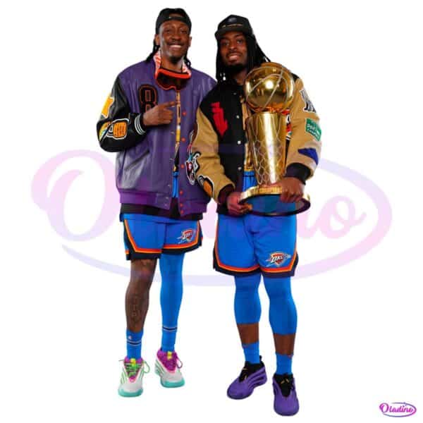 Jalen Williams Luguentz Dort 2025 Nba Champions Locker Room Style PNG