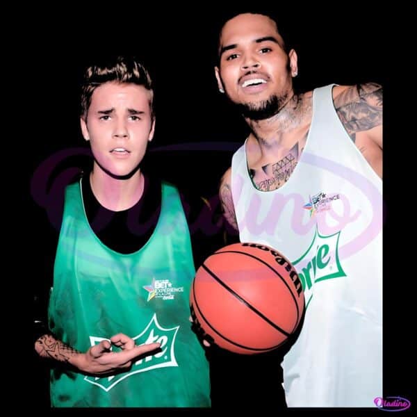 Justin Bieber Chris Brown Sprite Basketball Celebrity Vintage PNG
