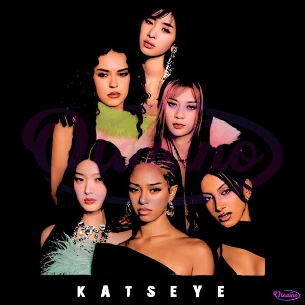 Katseye Kpop Girl Group Portrait Glam Style Black PNG