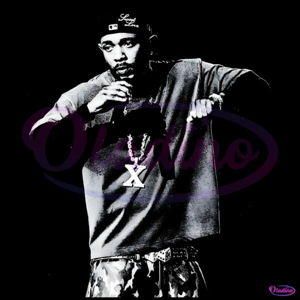 Kendrick Lamar Black And White Rap Pose Concert Style PNG