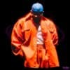 Kendrick Lamar Wearing Red Oversized Jacket And Blue Cap PNG