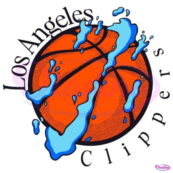 Los Angeles Clippers Water Splash Basketball Graphic SVG