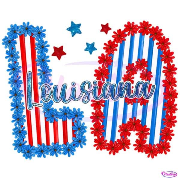 Louisiana State Floral Red White Blue Patriotic La PNG