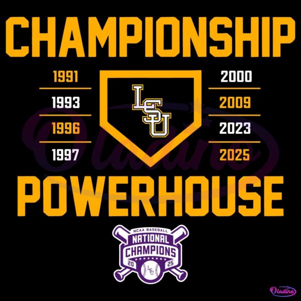 Lsu Tigers Baseball Championship Powerhouse 2025 SVG