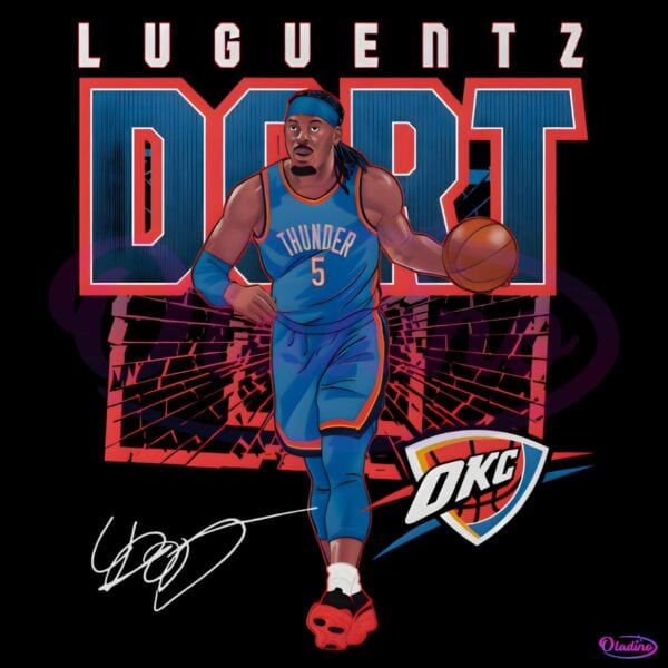 Luguentz Dort Oklahoma City Thunder Shattered Basketball PNG