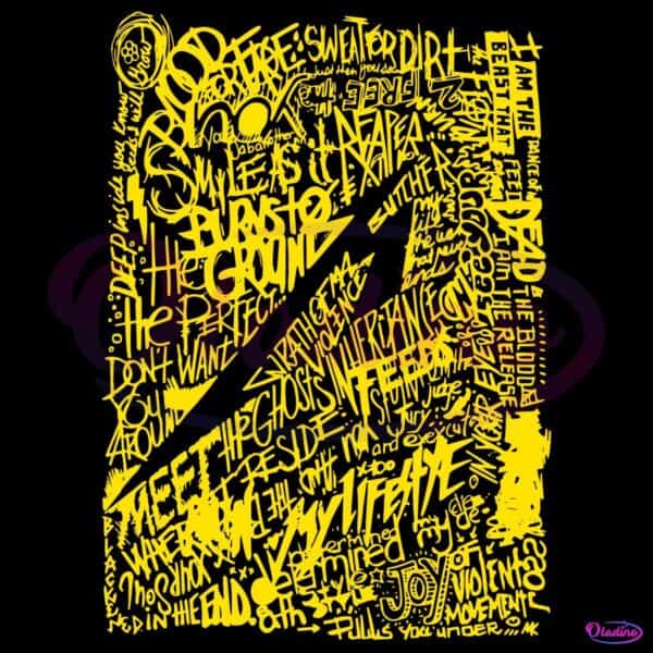 Metallica 72 Seasons Yellow Lyric Typography SVG