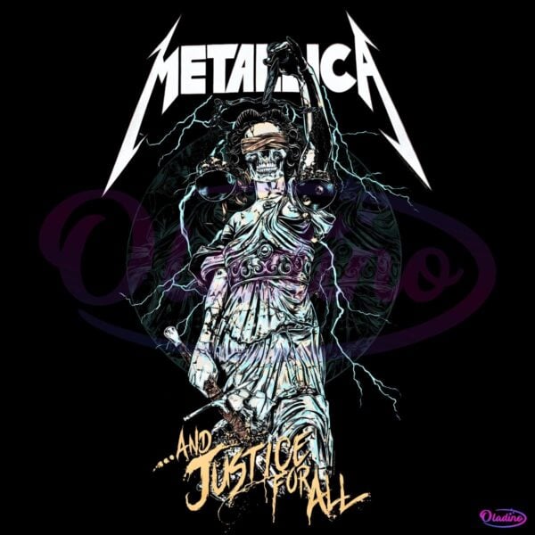 Metallica And Justice For All Pinball Art Lady Liberty Lightning Poster PNG