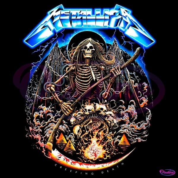 Metallica Creeping Death Reaper Egypt Poster Style Album Art PNG