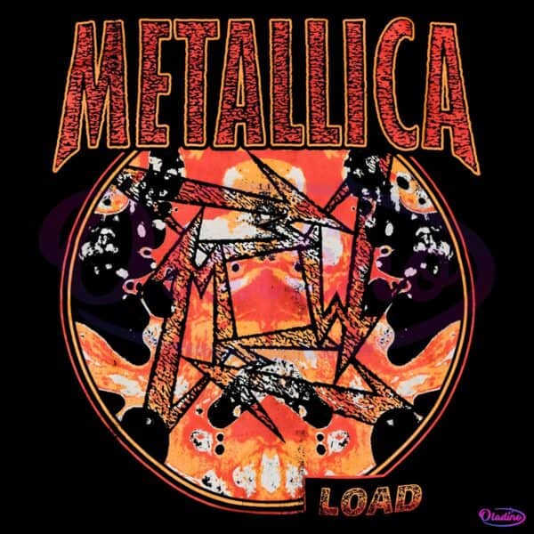 Metallica Load Album Vintage Fire Circle Graphic PNG
