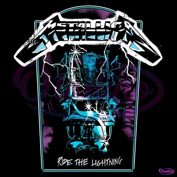 Metallica Ride The Lightning Vintage Tracks Distressed Electric Chair PNG