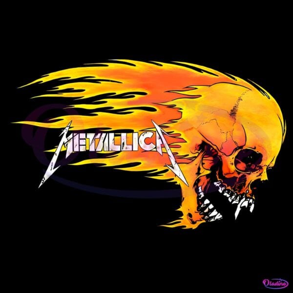 Metallica Scream Skull Flaming Head PNG