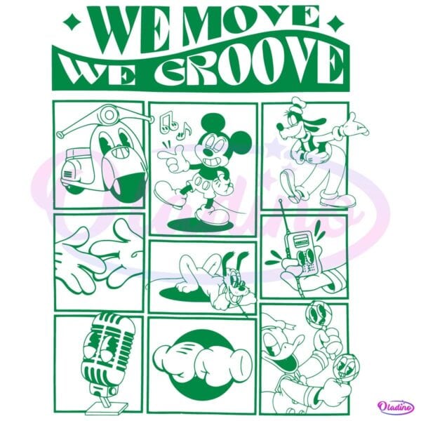 Mickey Mouse And Friends We Move We Groove Dance Blocks SVG