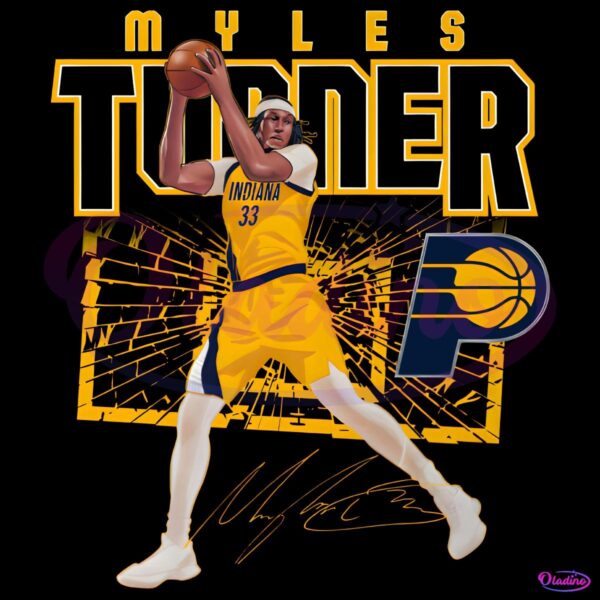 Myles Turner Indiana Pacers Shattered Court Basketball PNG