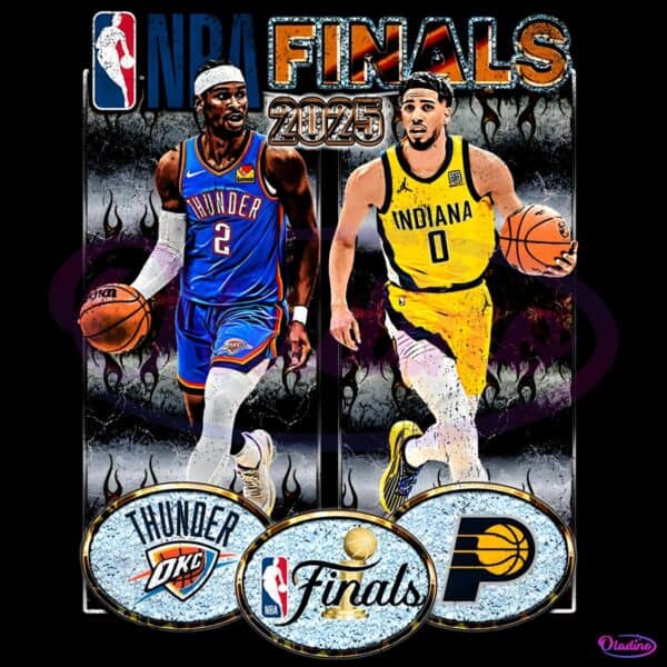 Okc Thunder Vs Indiana Pacers Nba Finals 2025 Vintage Basketball PNG
